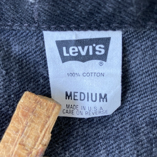 Levi's デニムジャケット 90s 70507 USA製 ブラックデニム 刺繍カスタム ヴィンテージ古着 M 画像9