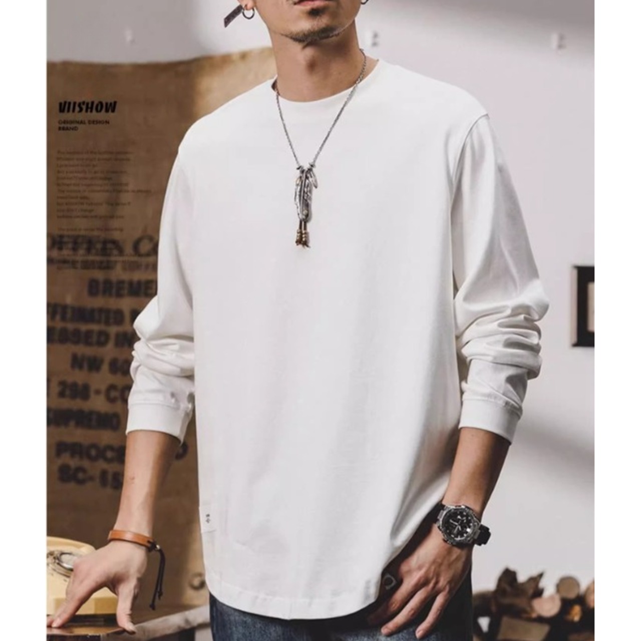 ワンポイントタグシンプルロンTee 10206