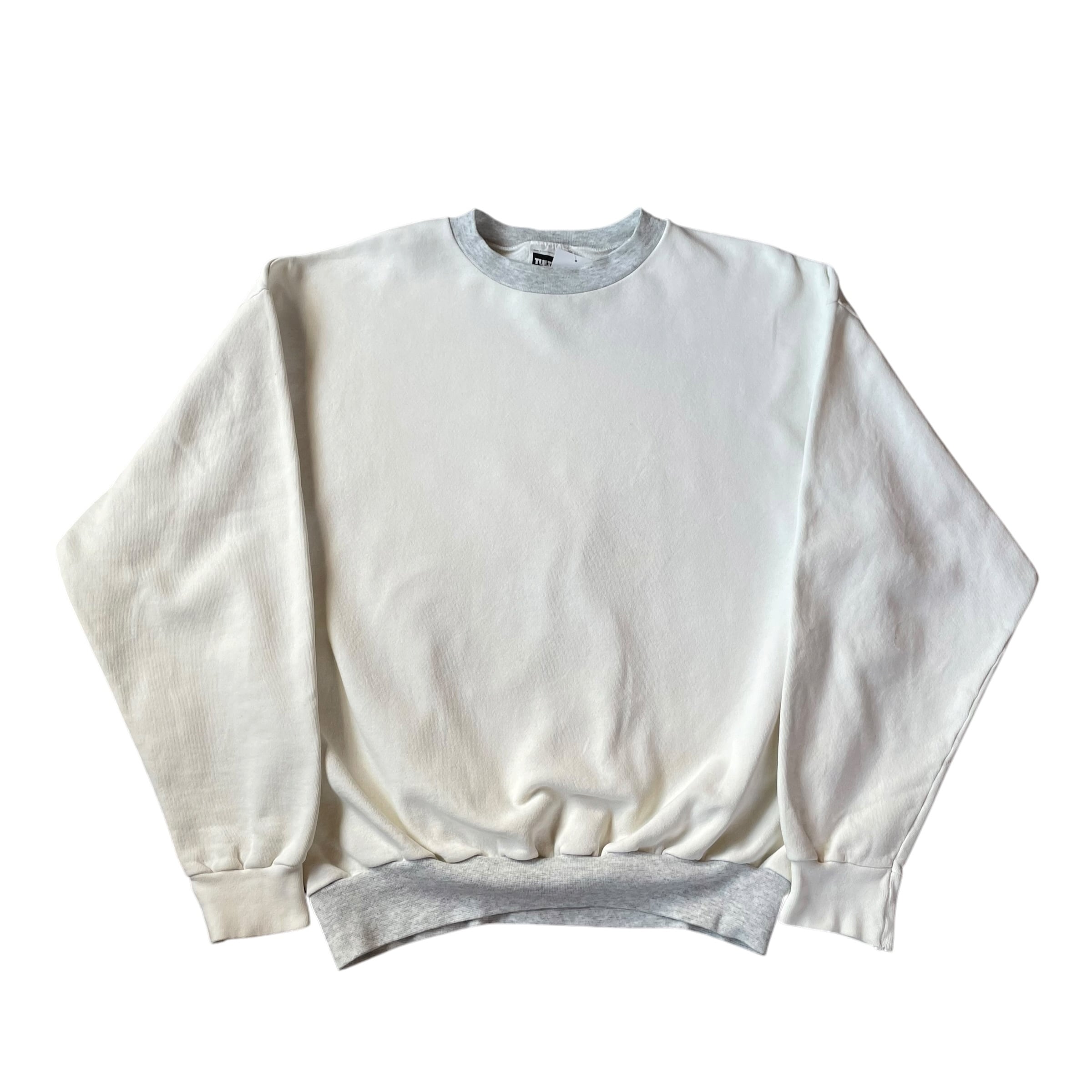90s TULTEX plain 2tone sweat "White×grey"