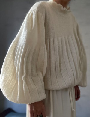 balloon sleeve mohair knit tops