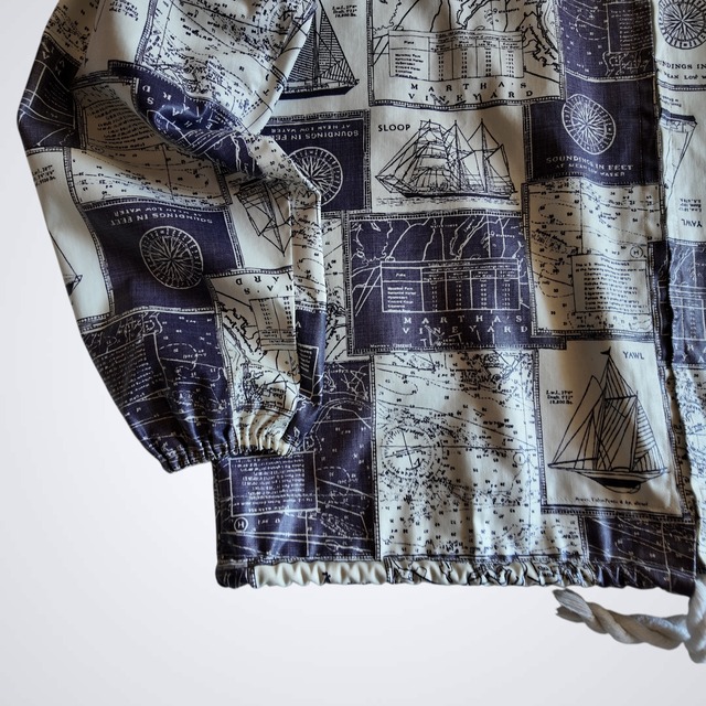 1960s NAUTICAL PATTERN ZIP UP PARKA