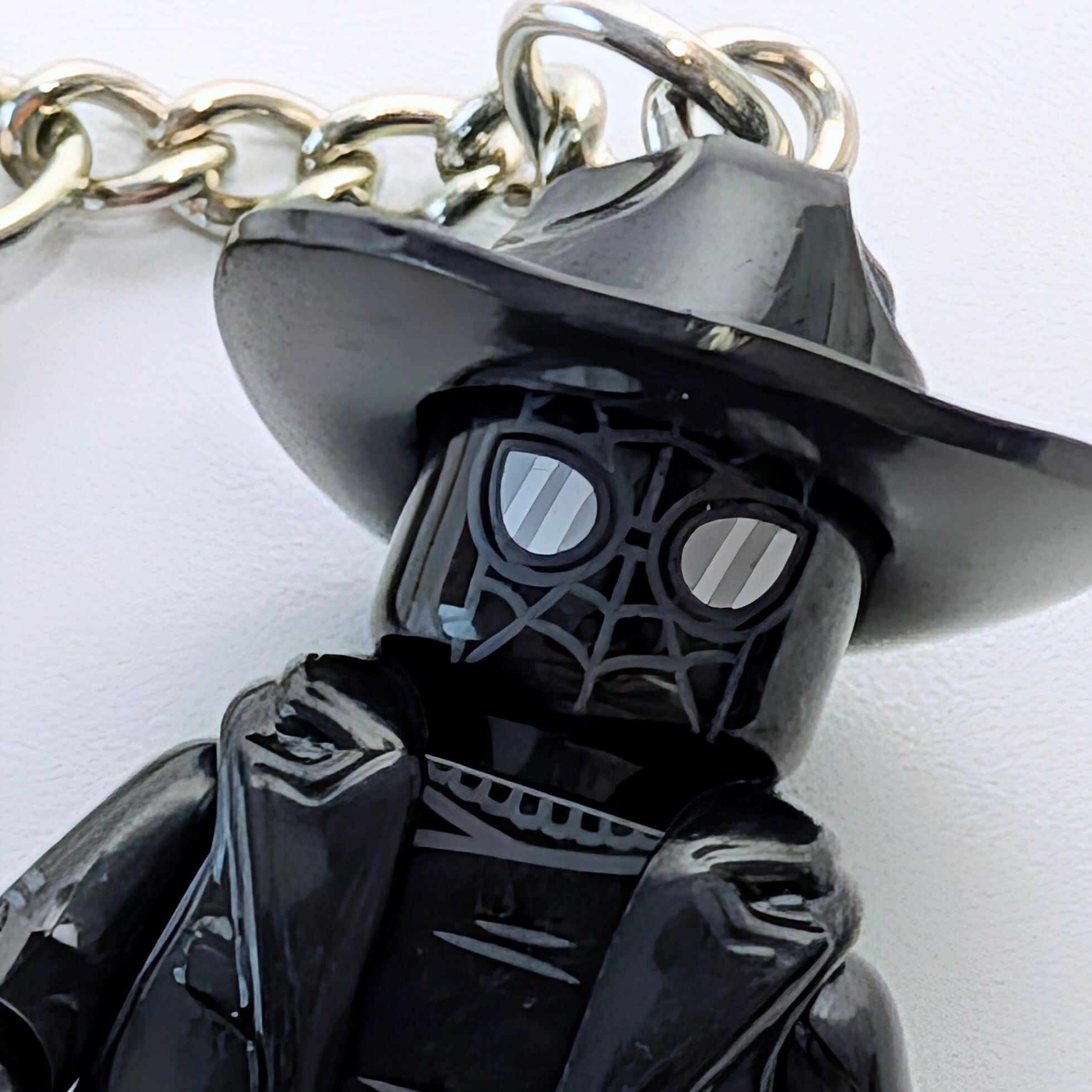 ★ブロックフィギュアキーホルダー★【 Spider-Noir スパイダーノワール 】スパイダーマン / MARVEL / マーベルコミックス〚アメリカン雑貨 アメトイ〛