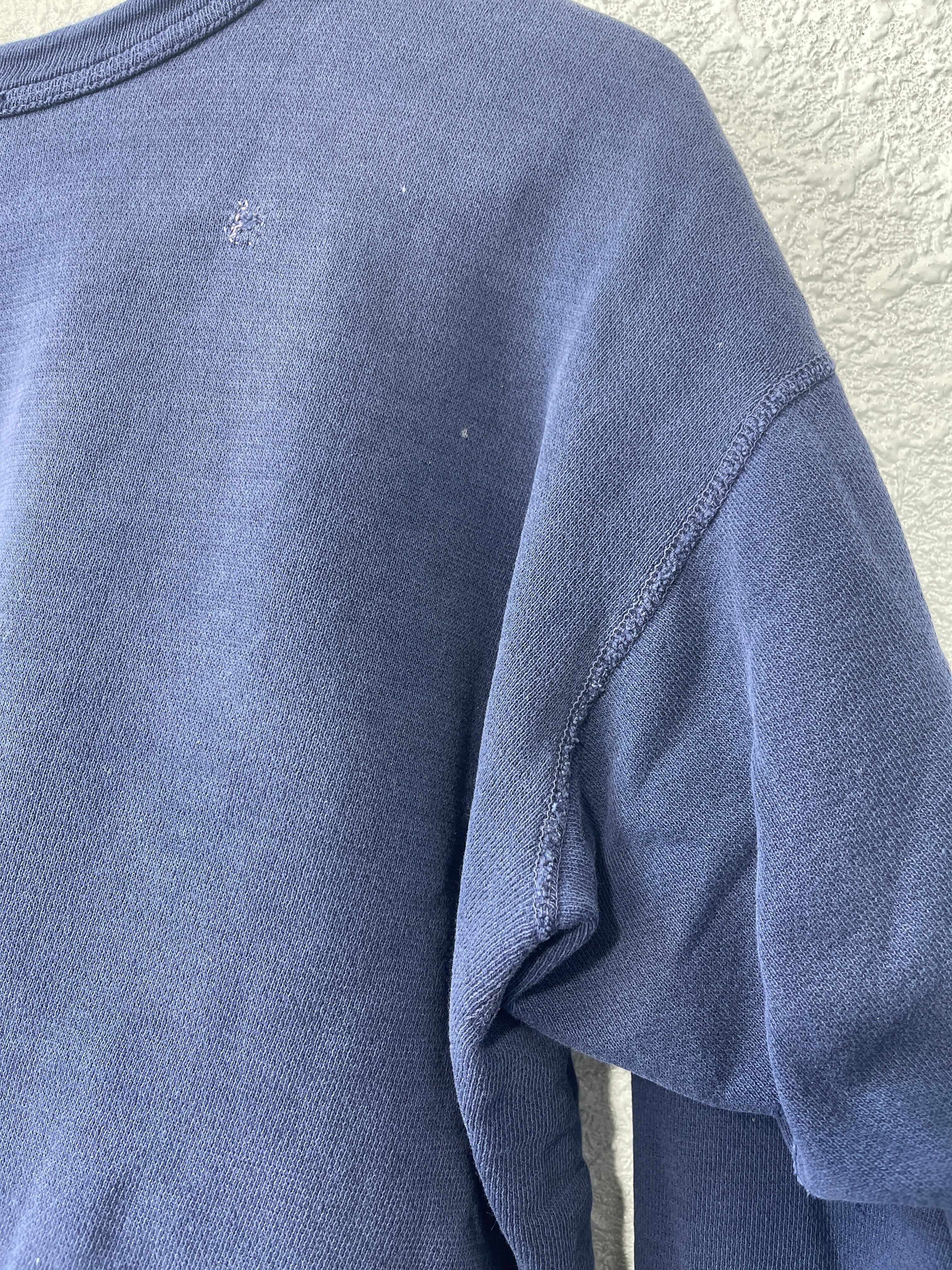 2142 L 紺 50s USA製 前V UNKNOWN SOLID SWEAT 50年代 ボロ