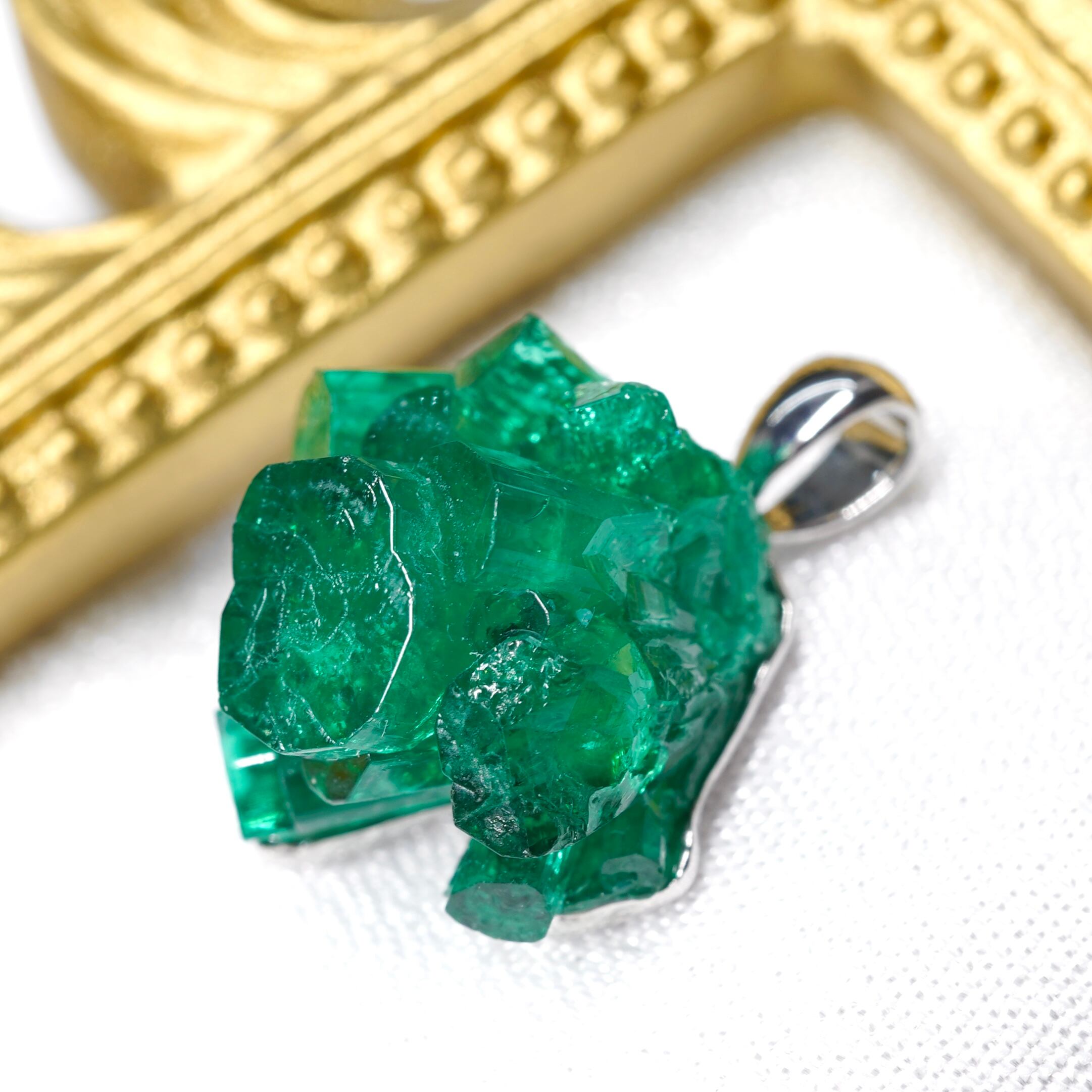 エメラルド(人工結晶)/Pt900【zo3】 | Sirius Stone