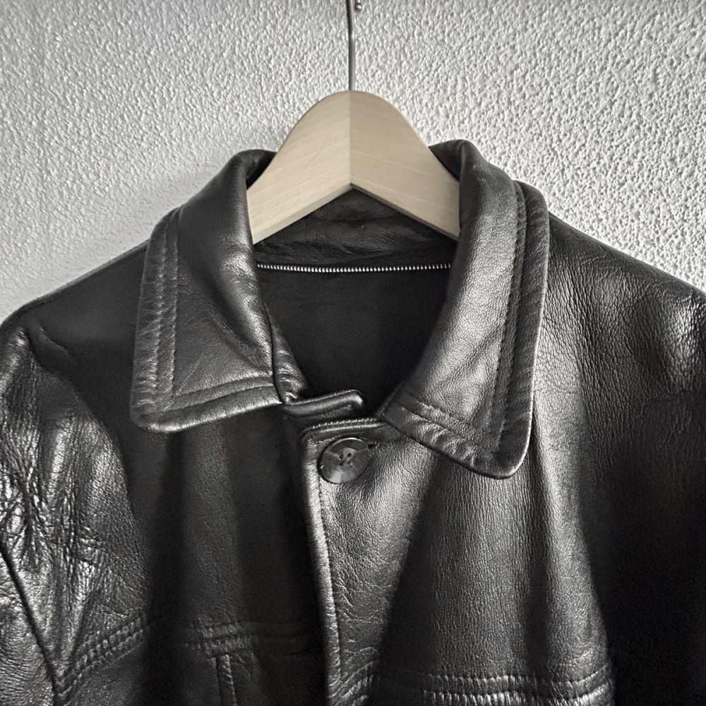 Vintage Lamb Leather Jacket [Unknown Brand] [1990s~] Black Button
