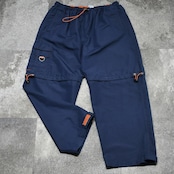 gimmick navy wide detachable nylon pants