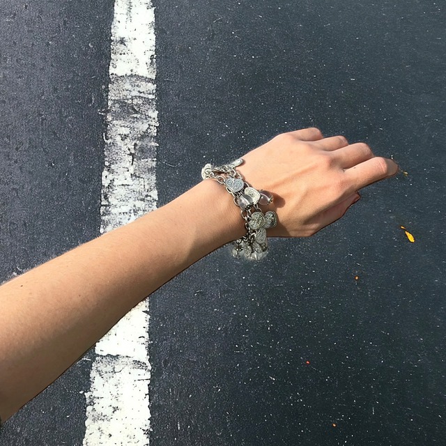 clear ball&coin chain bracelet