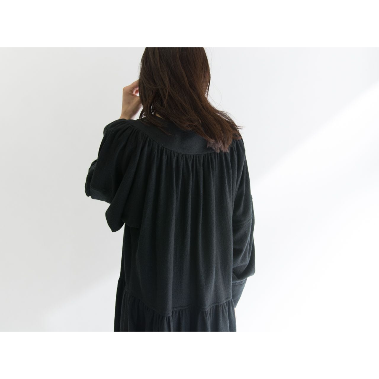 【KENZO】Made in Japan wool jersey gather dress（ケンゾー ウールジャージ ギャザーワンピース）