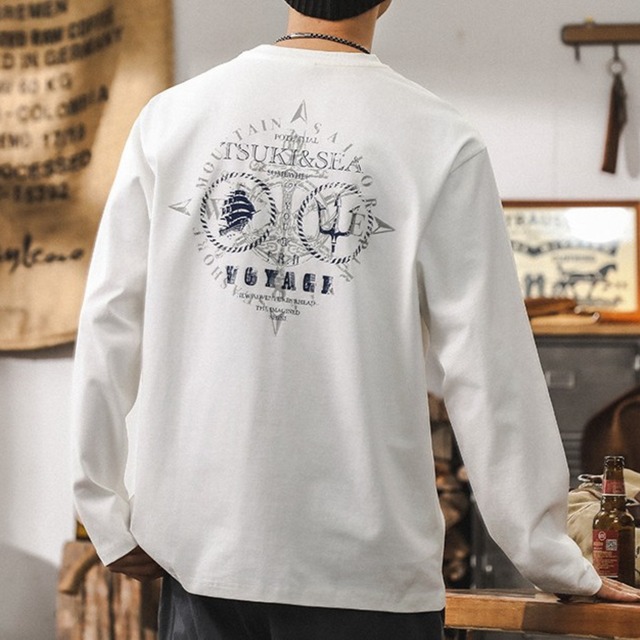 Back logo design long t shirt ( 2color )