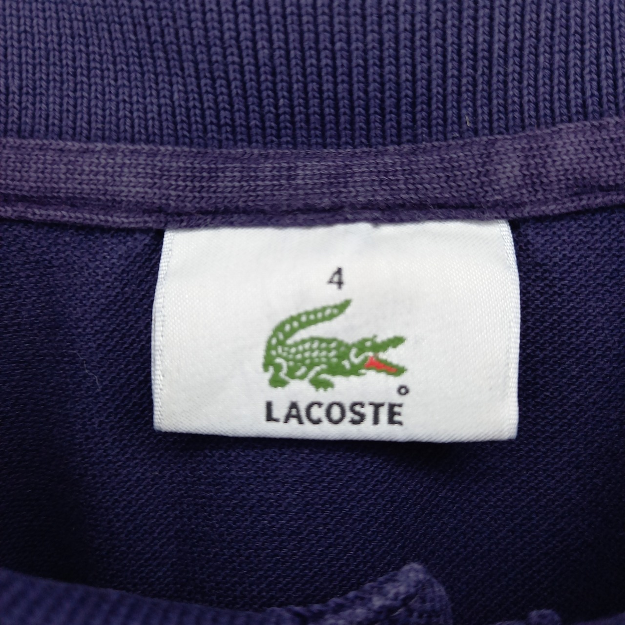 ラコステ　ポロシャツ　刺繍ロゴ　シェルボタン　ユーロ古着　ネイビー　4サイズ