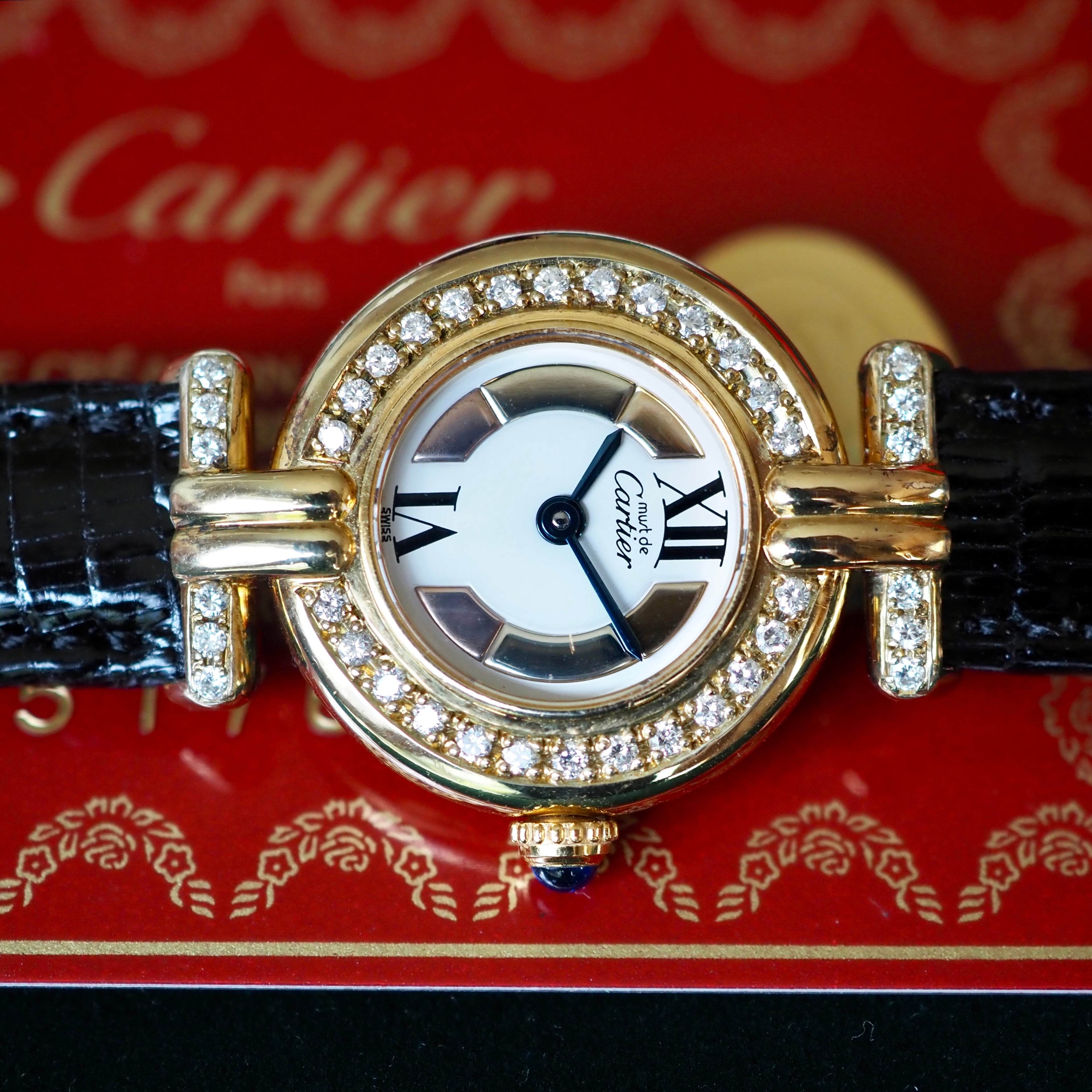 カルティエ マストコリゼ ダイヤ 極美品 ホワイトローマン ヴィンテージ レディース 時計 Cartier Cartier - カルティエ マストコリゼ ダイヤ 極美品 ホワイトローマン