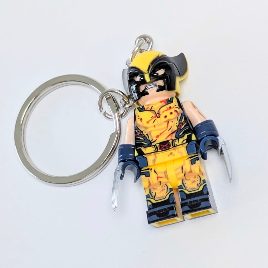 ★ブロックフィギュアキーホルダー★【 Wolverine ( ウルヴァリン ) 】ウルヴァリン 実写ダメージver. / X-MEN / ニューアベンジャーズ / MARVEL〚アメリカン雑貨 アメトイ〛