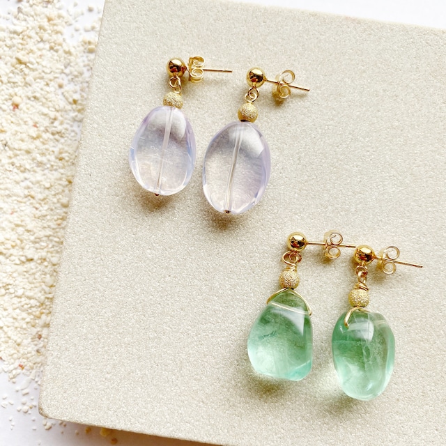 Moss aquamarine bicolor earrings
