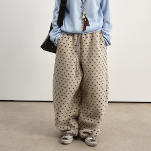 Dot Knit Fleece Pants T3942