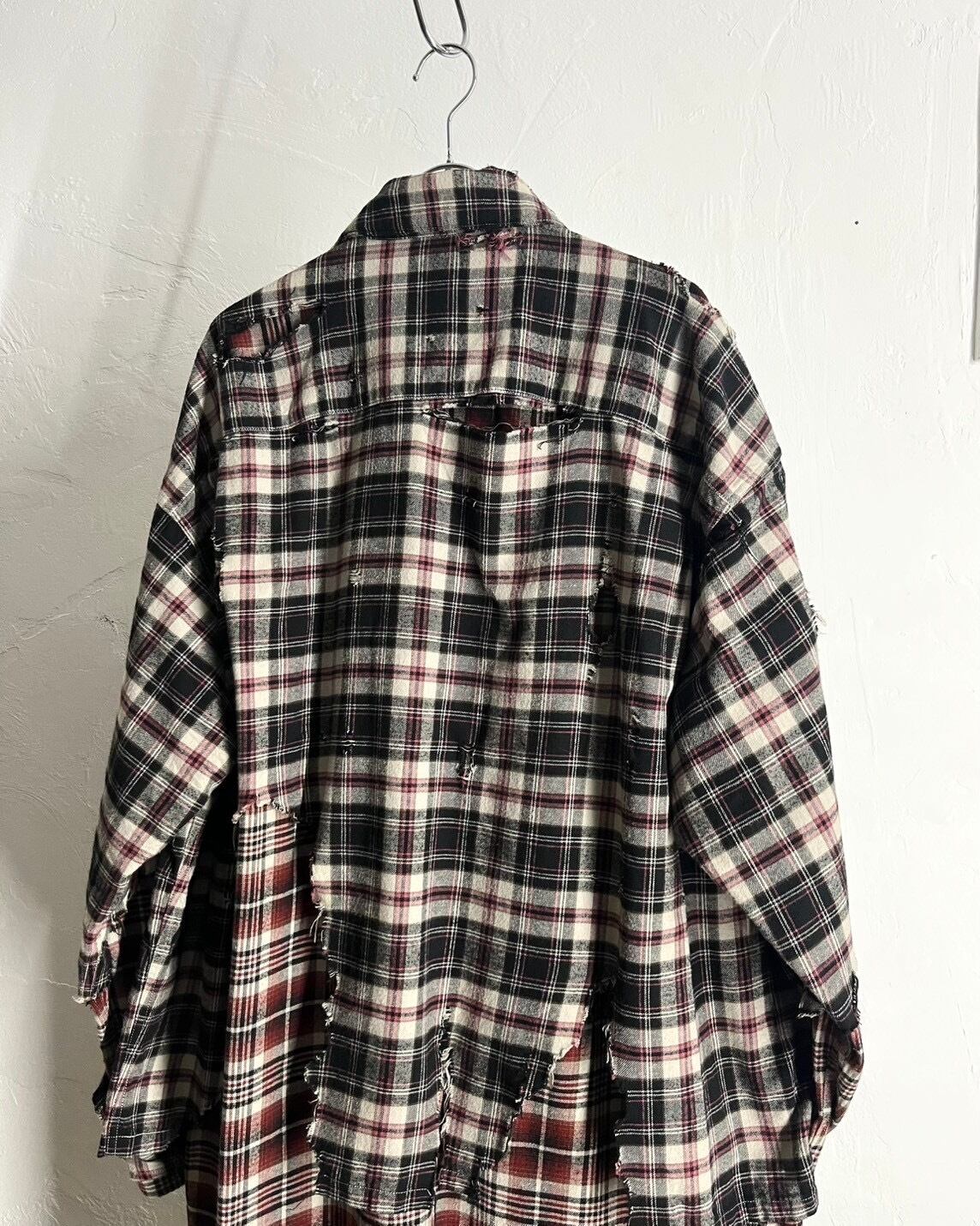 21SS MAISON MIHARA YASUHIRO Damage Layered Check Flannel Shirt | VOLAR