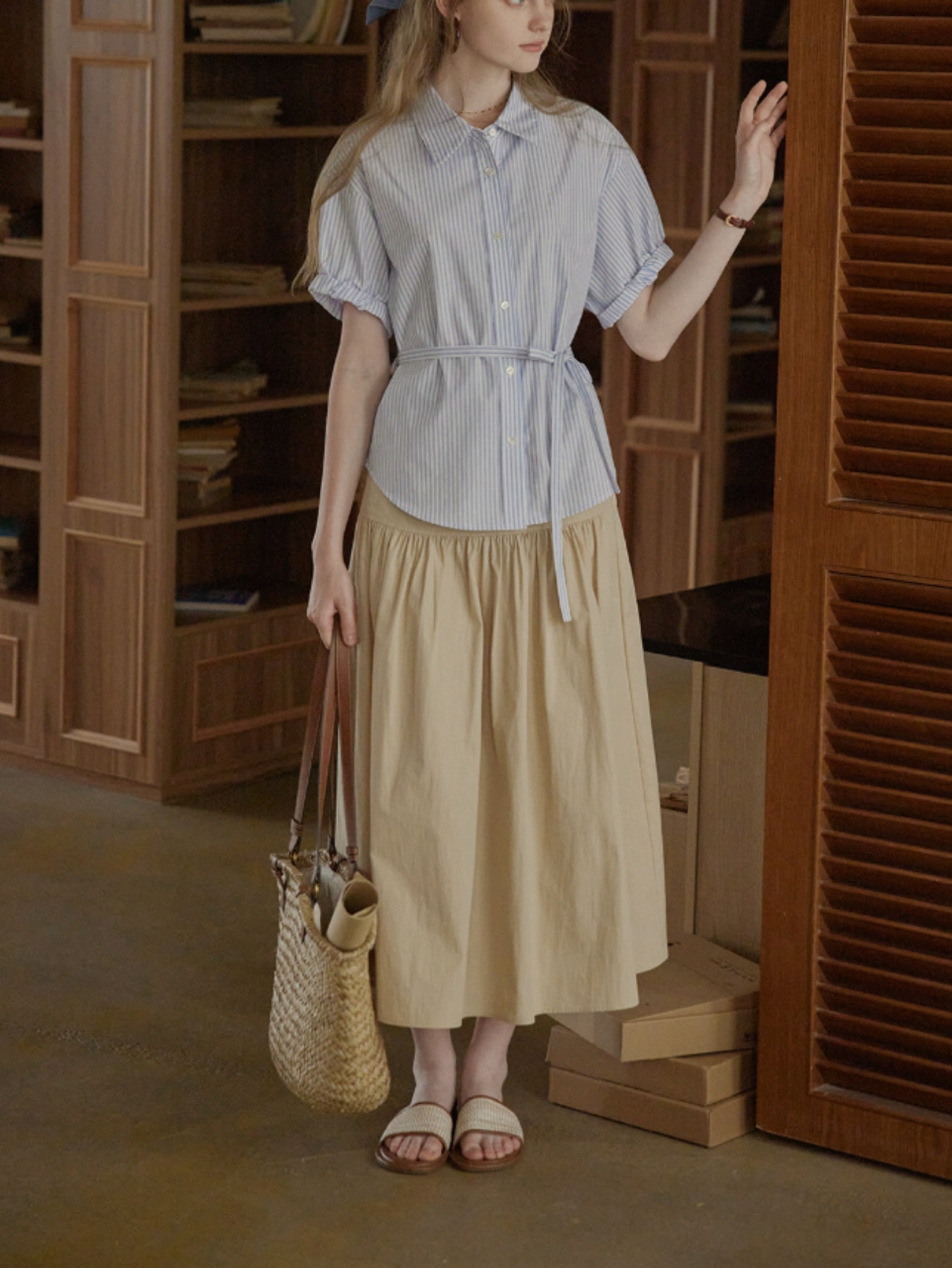 Noisette Yoke Gathered Skirt F0722