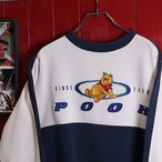 Disney POOH ツートンカラースウェット 刺繍 ディズニー プーさん