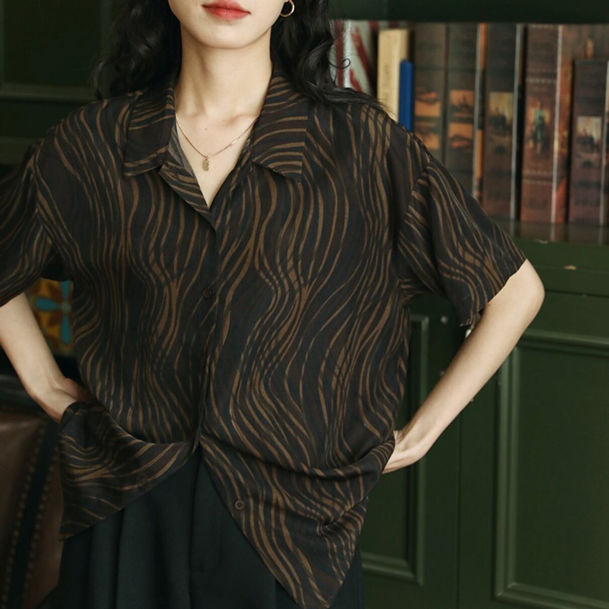 レトロプリントシャツ【G3751】