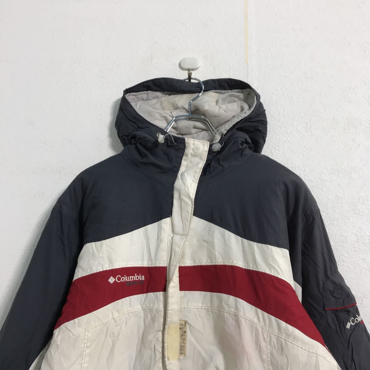 Columbia マウンテンパーカー レディース S ホワイト グレー レッド