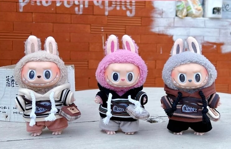 (՞っ ̫ _՞)ᐝぬい服 15cmぬい服】ボーダースウェットコーデ 着せ替えぬいぐるみ