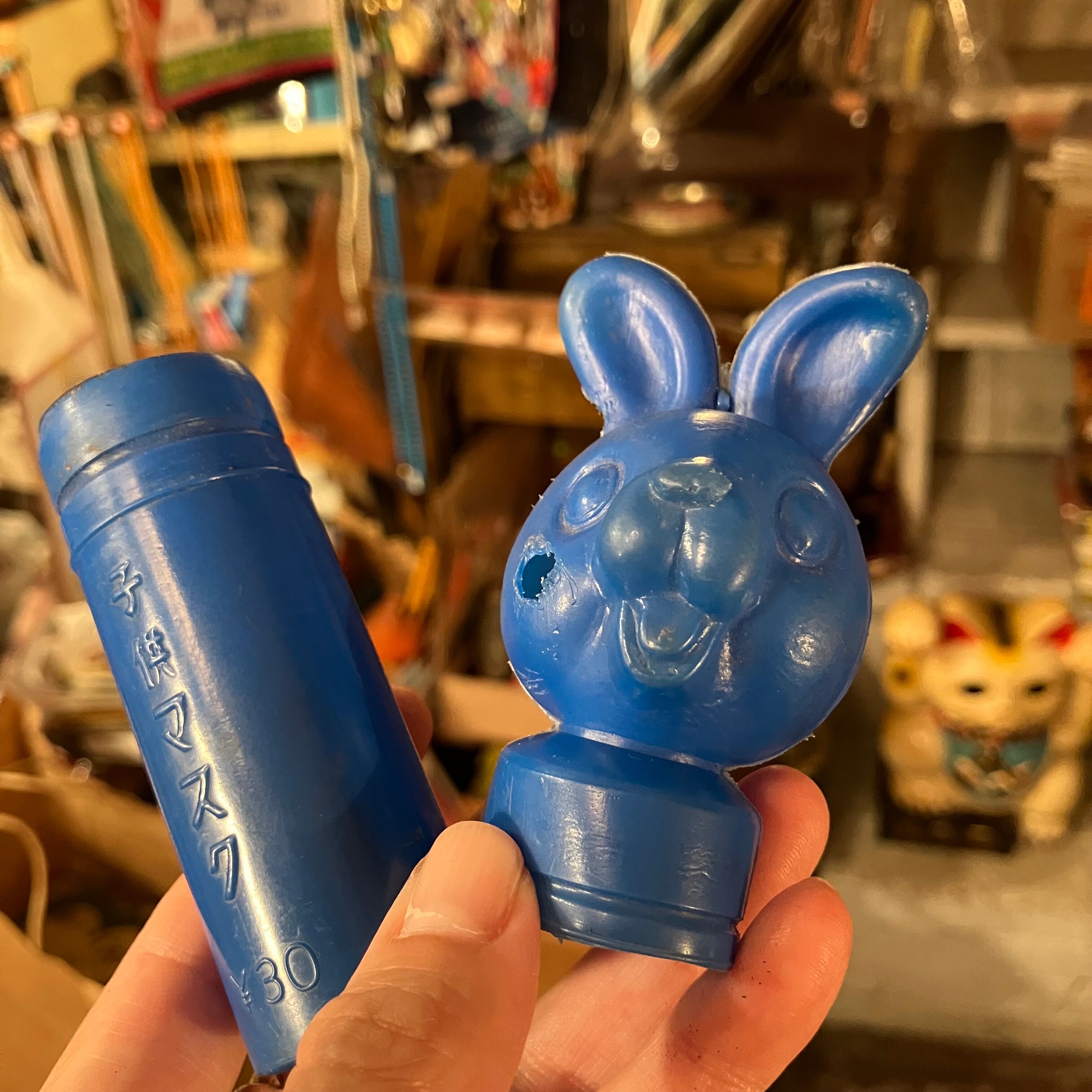 うさぎ　セルロイド　デッドストック　昭和レトロ ウサギ広告ジャンク4匹｡ボロいけど古いけど…可愛いよ | 実用外百貨店