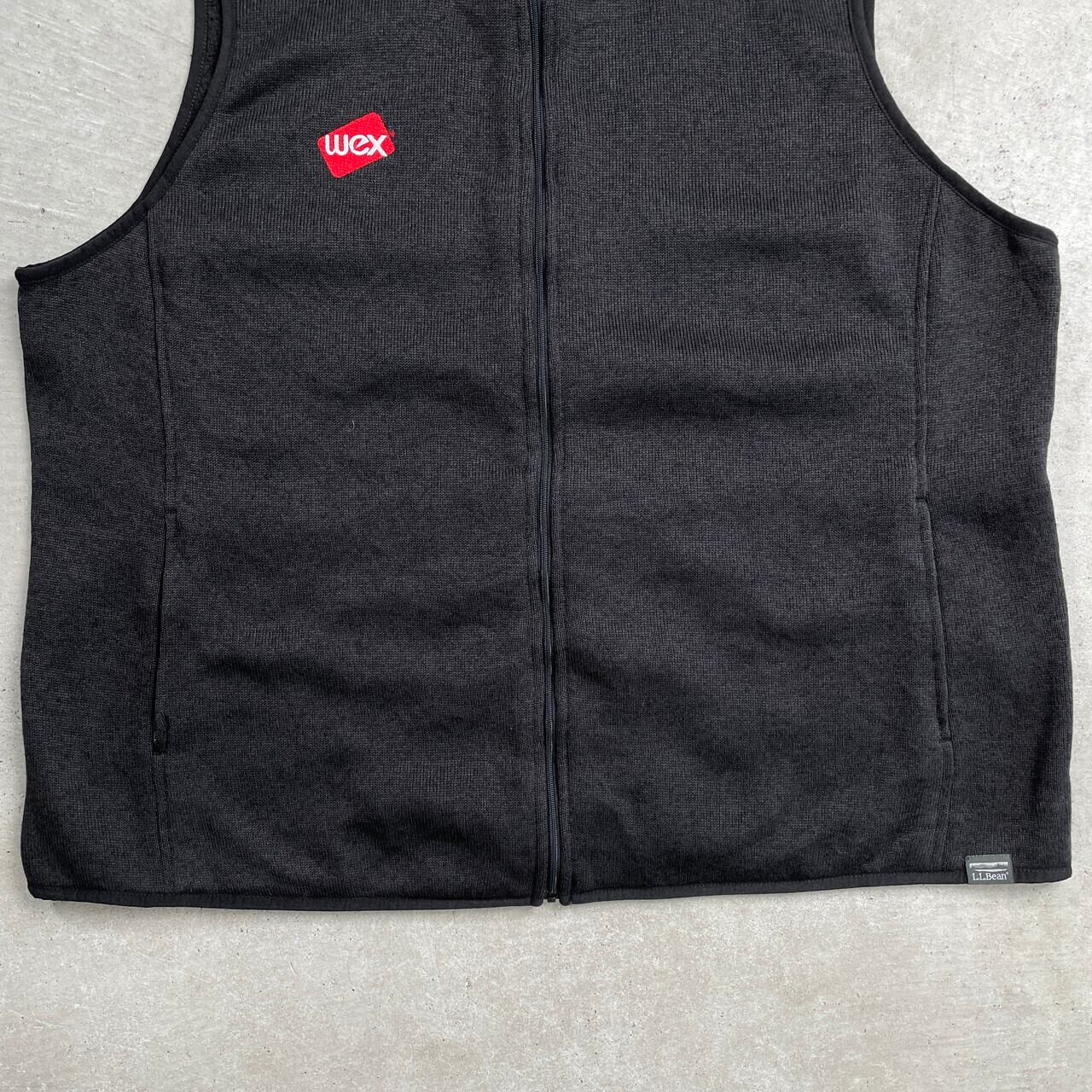 エルエルビーン フリース ベスト 刺繍ロゴ ワンポイント ダークグレー 黒 XL エル・エル・ビーン・セーター・フリース・ベスト 米国フィット