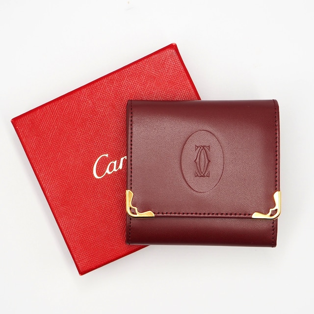 Cartier コインケース  レザーボルドー カルティエ 付属品付き