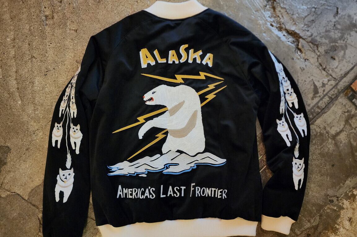 ヒューストン レーヨンスーベニアジャケット ホーク XL アラスカジャン ヒューストン レーヨンスーベニアジャケット ホーク BK-XL アラスカジャン