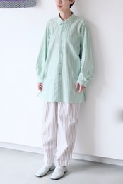 Striped Cotton High-Waist Trousers