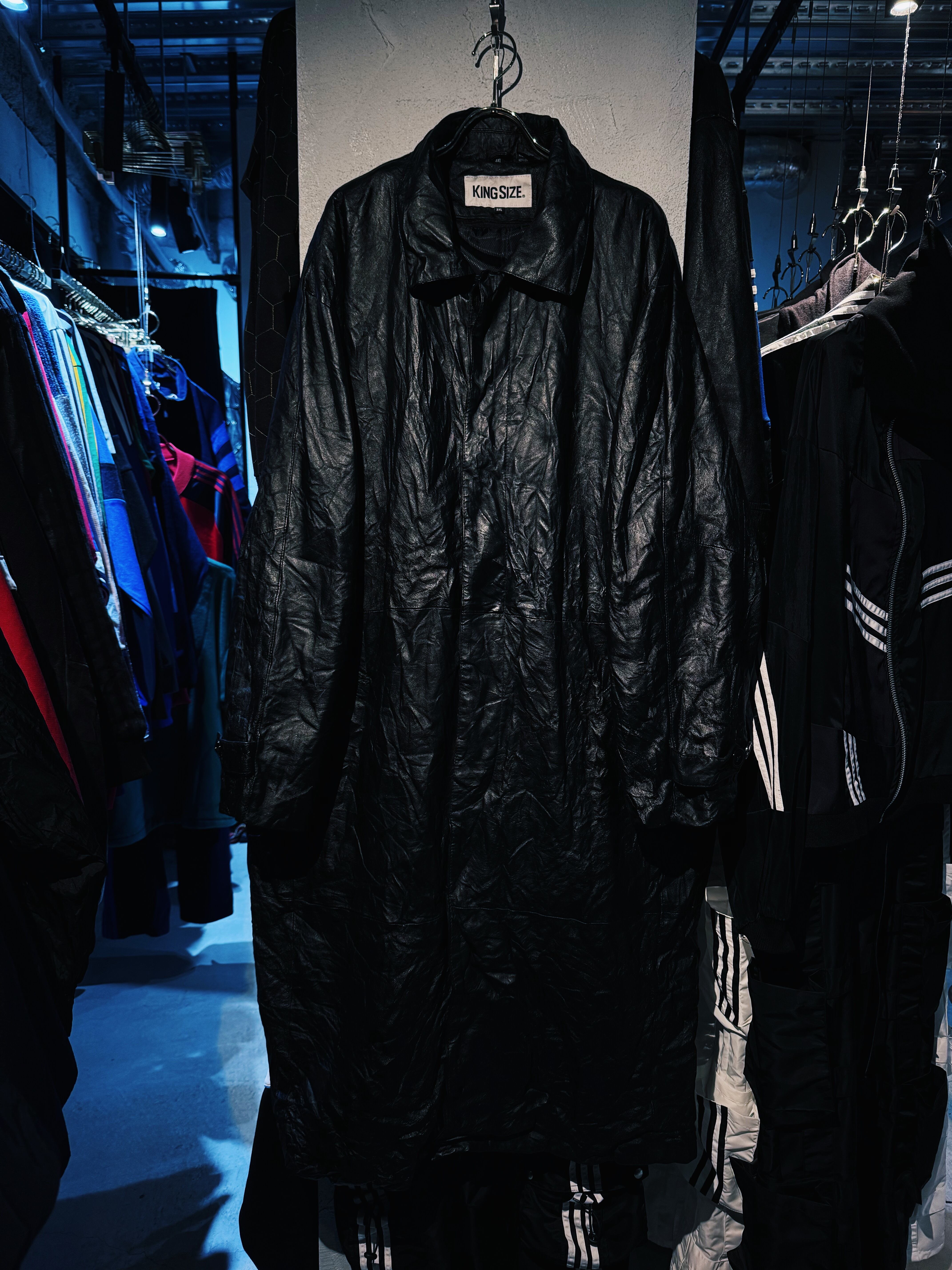 【D4C】"KING SIZE" super over sized long leather coat
