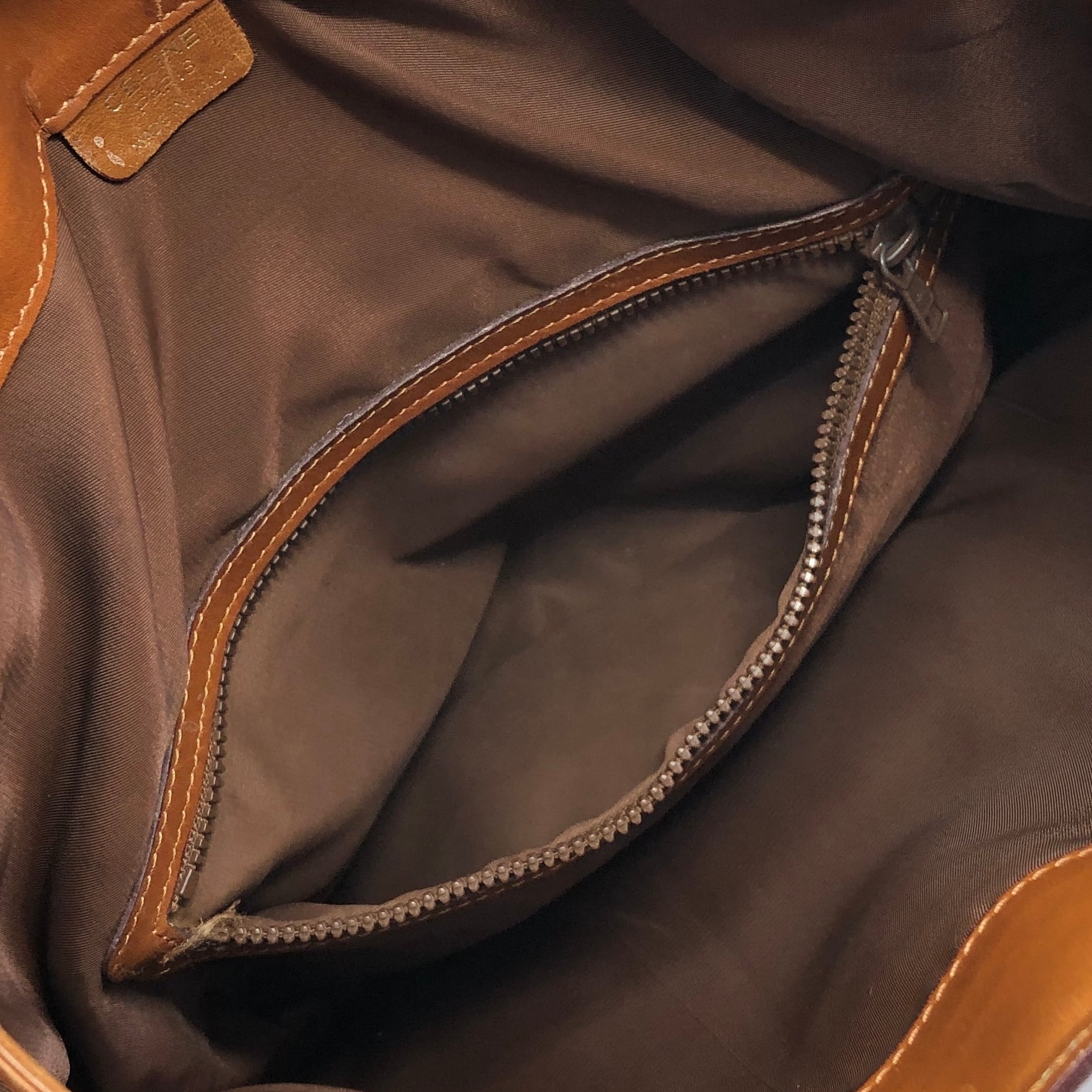 CELINE セリーヌ ブラゾン型押し シボレザー 巾着 ドローストリング