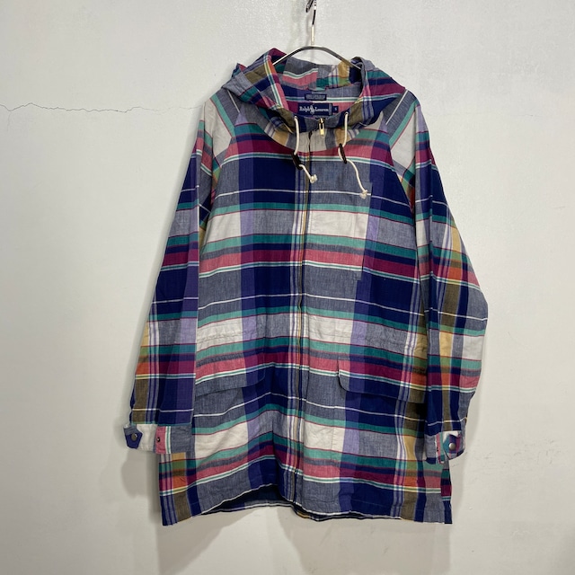 80s Ralph lauren チェック柄コットンマウンテンパーカー S