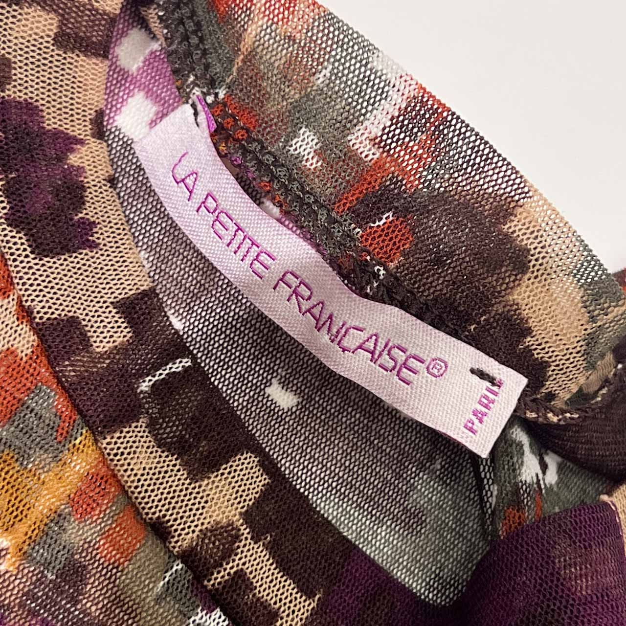 新品 タグ付き フランス製 LA PETITE FRANCAISE ラプティフランセーズ 総柄 長袖 シアーシャツ カットソー/レディース