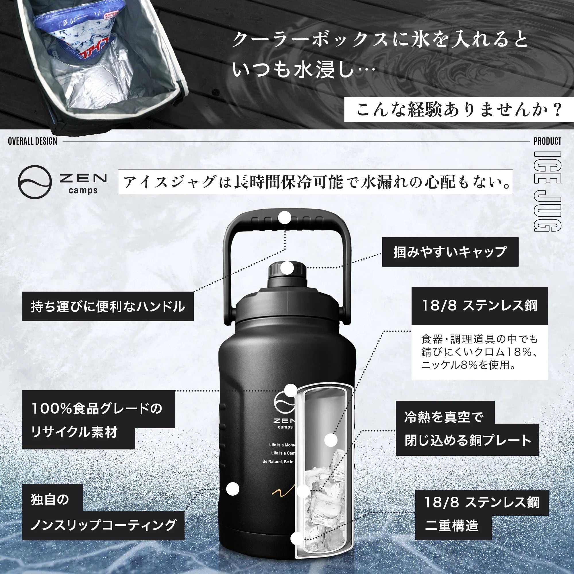 Zen Camps アイスジャグ ハーフガロン | OLIVE OUTDOOR EQUIPMENT