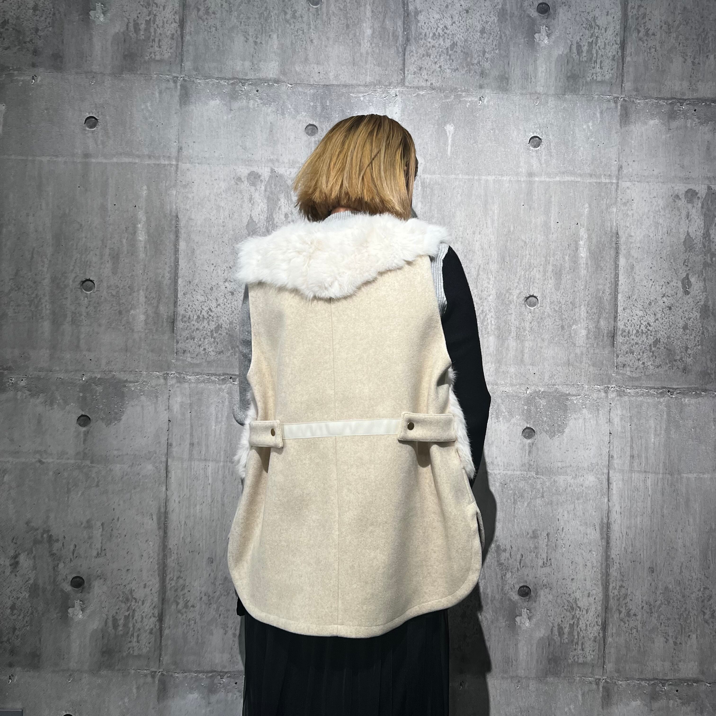 ファー&メルトンミドル丈ベストジレ ファー&メルトンミドル丈ベストジレ | SLOVNENYA スロヴネンヤ