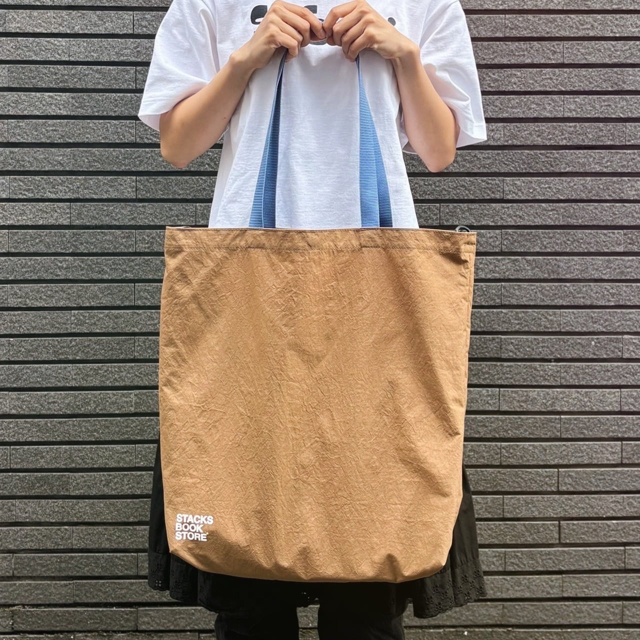 stacksbookstore - 2way nylon tote ベージュ stacks bookstore - 2way nylon tote | stacks bookstore