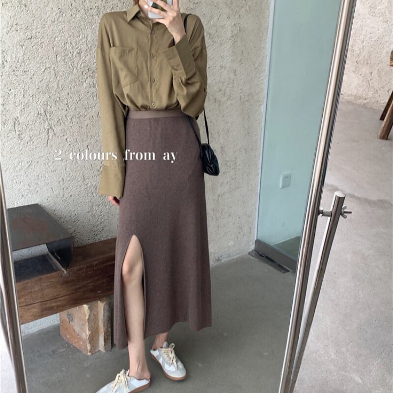 ミッドレングスデザインホローオープンバック長袖シャツトップレディース2020秋新作ルーズシャツジャケット ブラックストロベリース28390926005