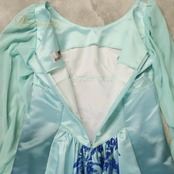 フラダンス 衣装 FANCY DRESS ファンシードレス ワンピース ドレス ブルー系 植物柄 ヤシの木 チュール袖 ハワイアンプリント ハワイアン アロハ フラ ダンス レッスン 練習 長袖 フレアスカート 水色 紺 白 黄 ネイビー系 ホワイト系 イエロー系 華やか さわやか かわいい おしゃれ 上品 大人っぽい