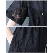 フード付き ジップアップ レースワンピース  30106