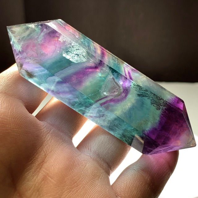 19.透明度あり♪グラデーションフローライトダブルターミネーテッドポイント