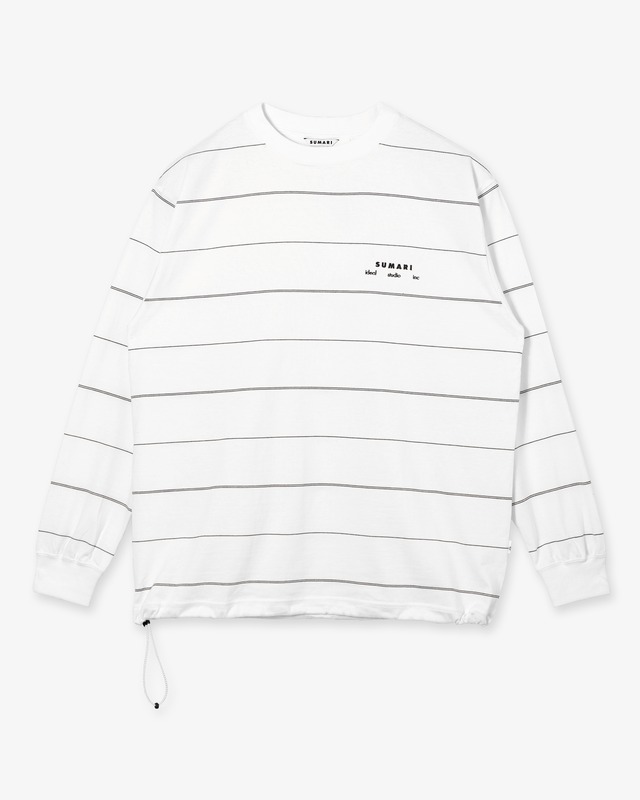 HEMCODE THIN BORDER LONG-SLEEVE T (WHITE)