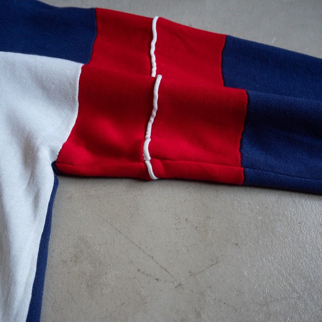 "ACTIVE WEAR" '90s vintage Multi color sweat zip top