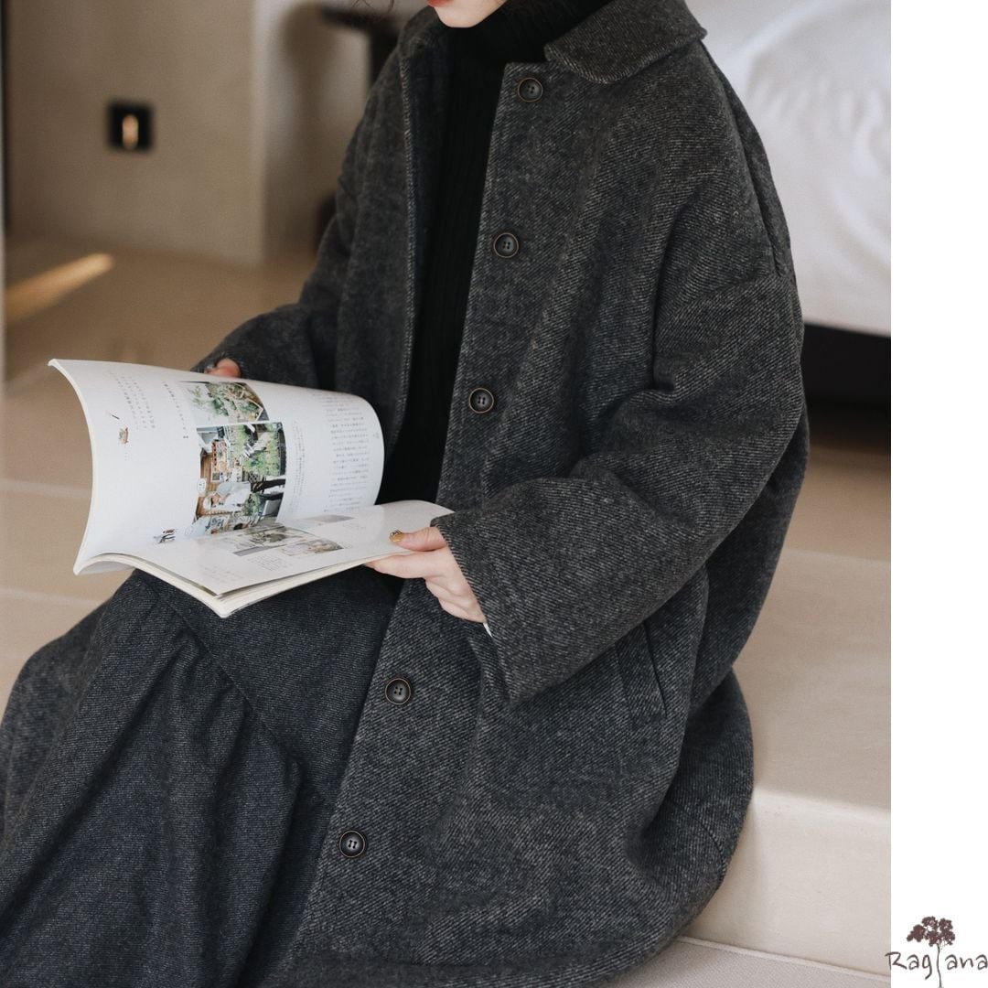 ウール混紡 ロングコート M 11496 | Raglana