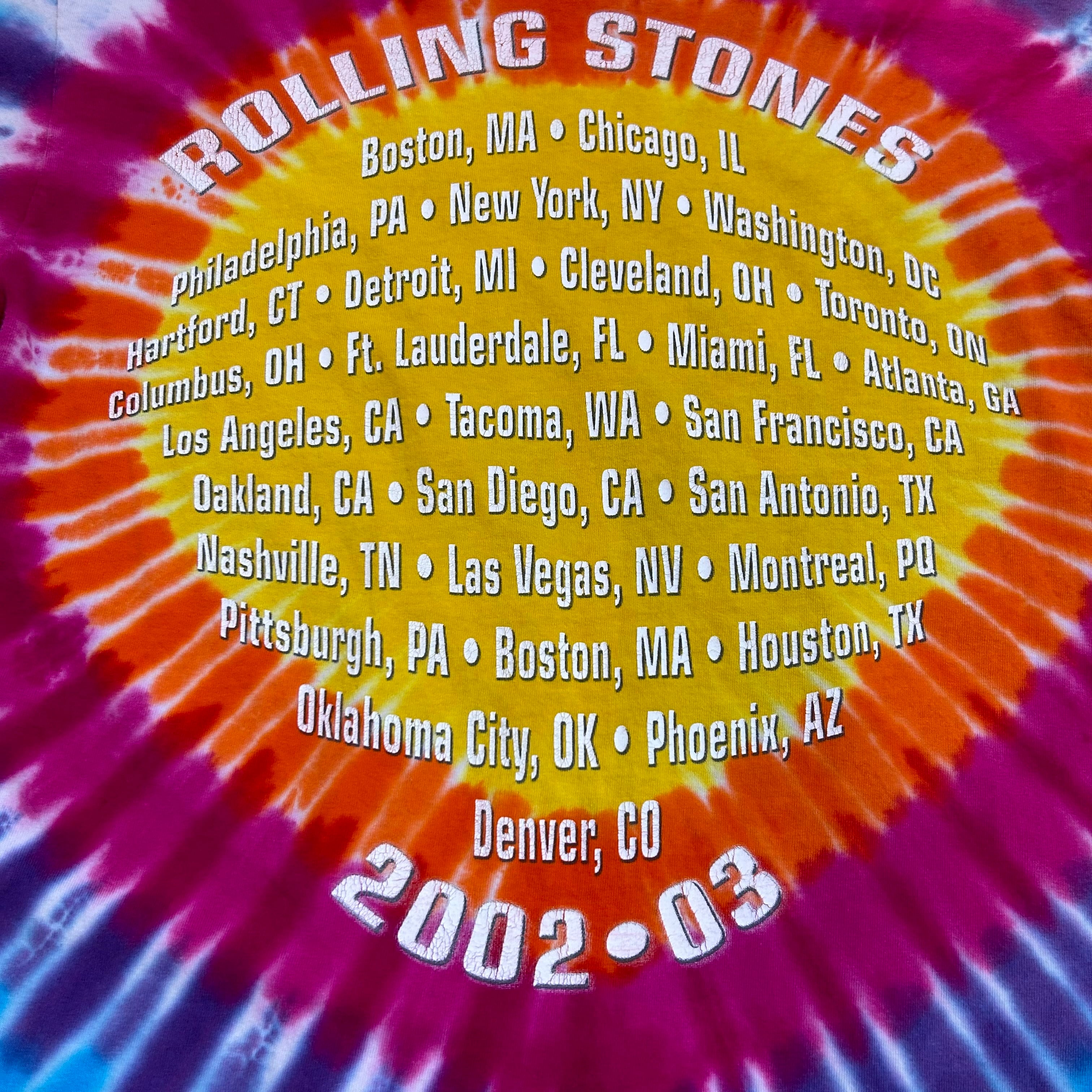 デルタ DELTA THE ROLLING STONES ローリングストーンズ WORLD TOUR 1997-1998 タイダイ柄 両面プリント バンドTシャツ バンT メンズXL /eaa318273