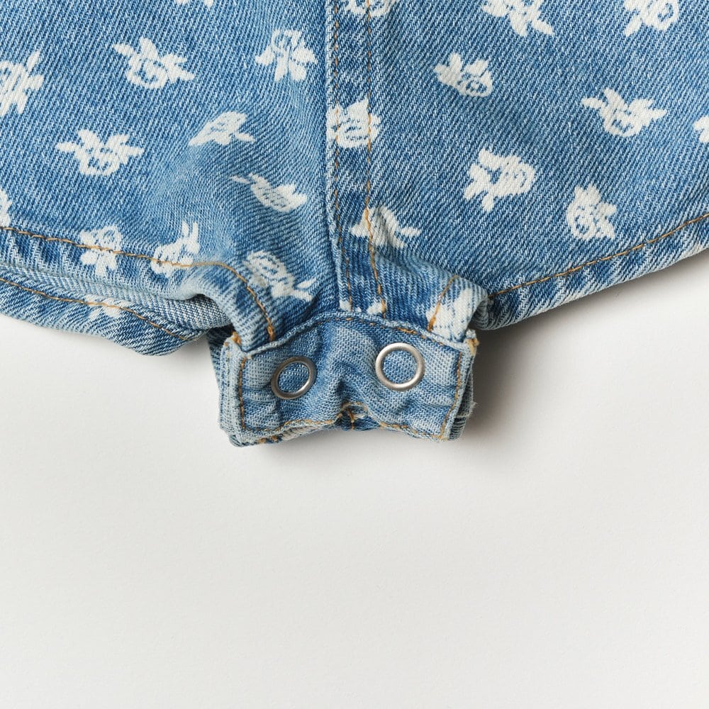 jejeunosity】ベリーショートオーバーオール25SP サロペット デニム