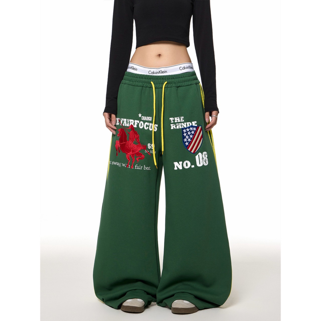 ストリート  刺繍スウェットパンツ P369