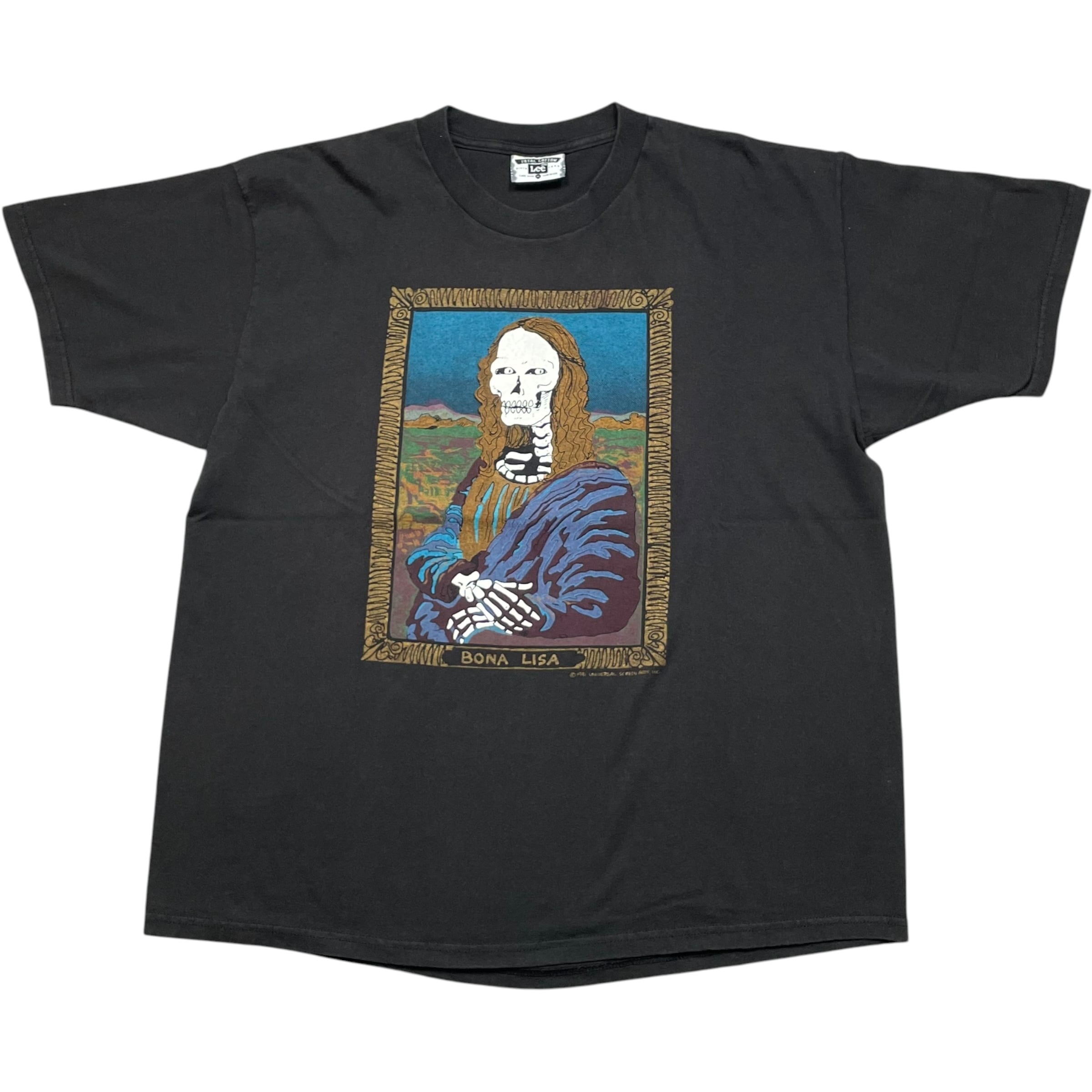 《XL》Lee リー Tシャツ フロントプリント モナリザパロディ BonaLisa ボナリザ ブラック USA製 90年代 vintage no.10510