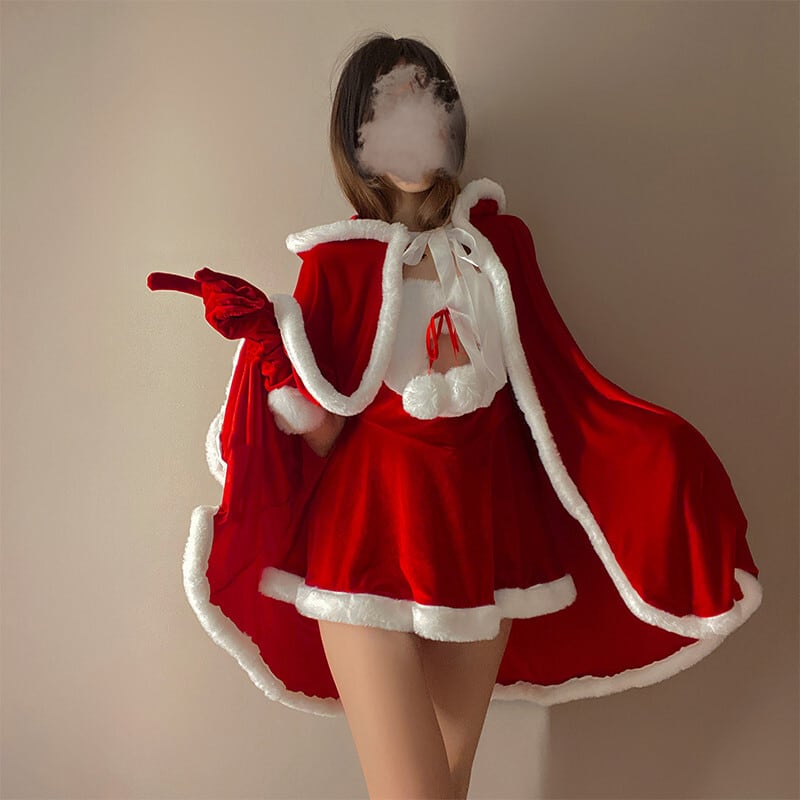 クリスマス ケープ フード付き 女王様 可愛い サンタ コスプレ 仮装 単品マント69094892 miyabi5