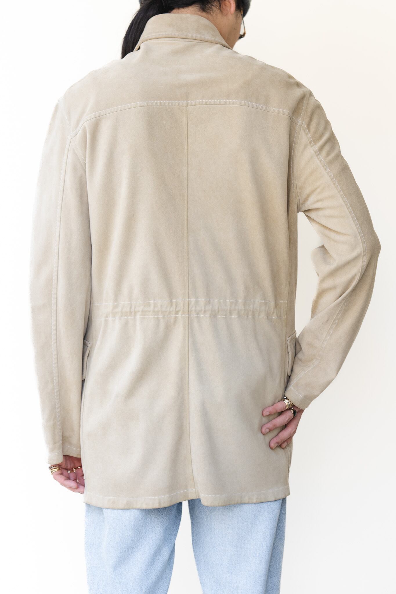 HERMÈS ベージュ羊皮ジャケット、ブルゾン 00's] 