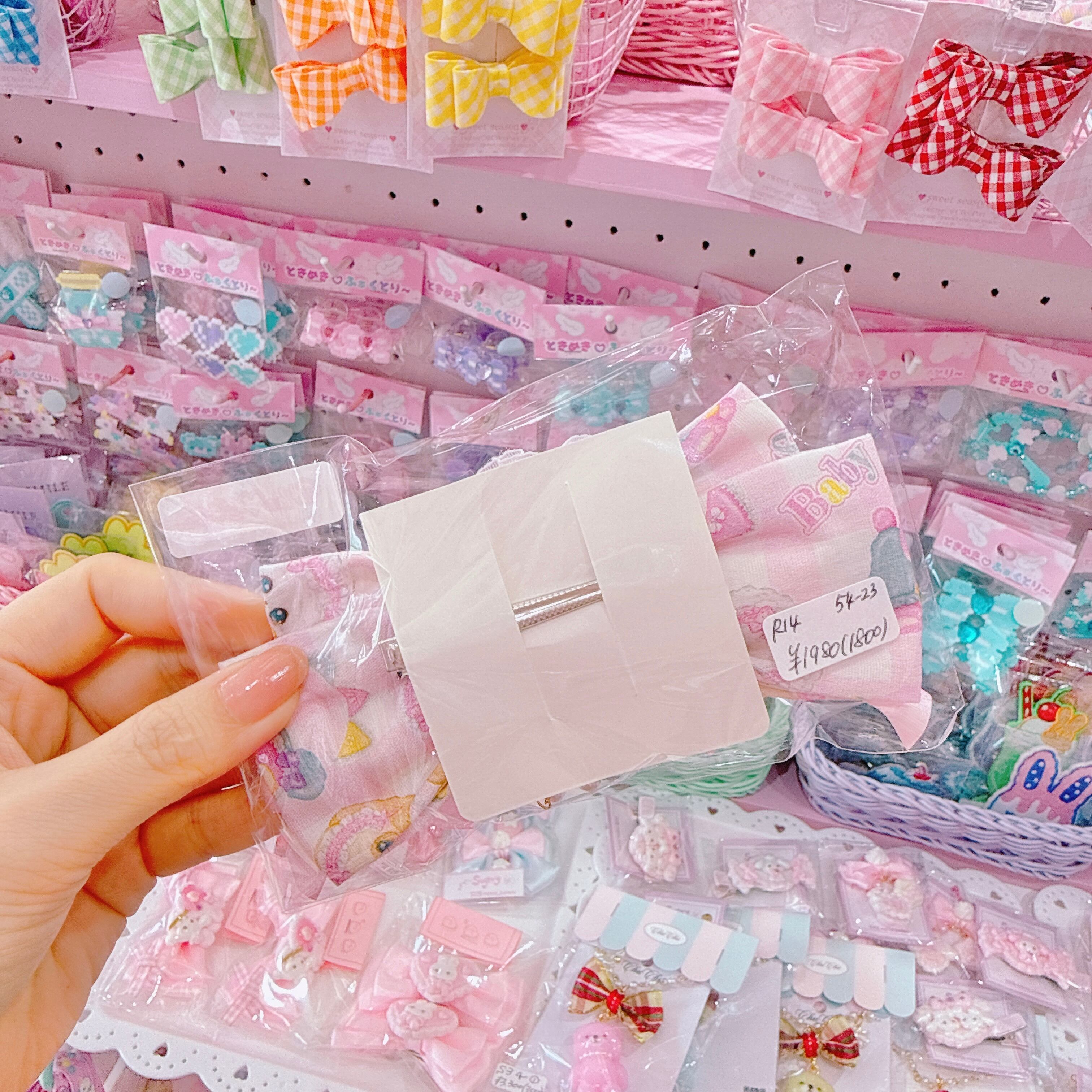 【R14】54-23布リボンヘアクリップ